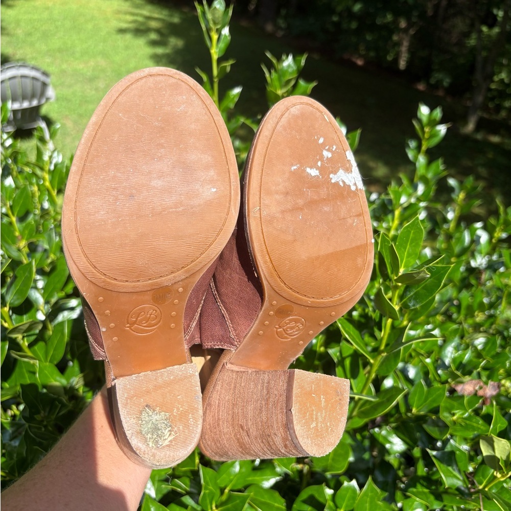Lucky Brand Brown Heeled Boots with Peep-Toe Design - Picture 5 of 5